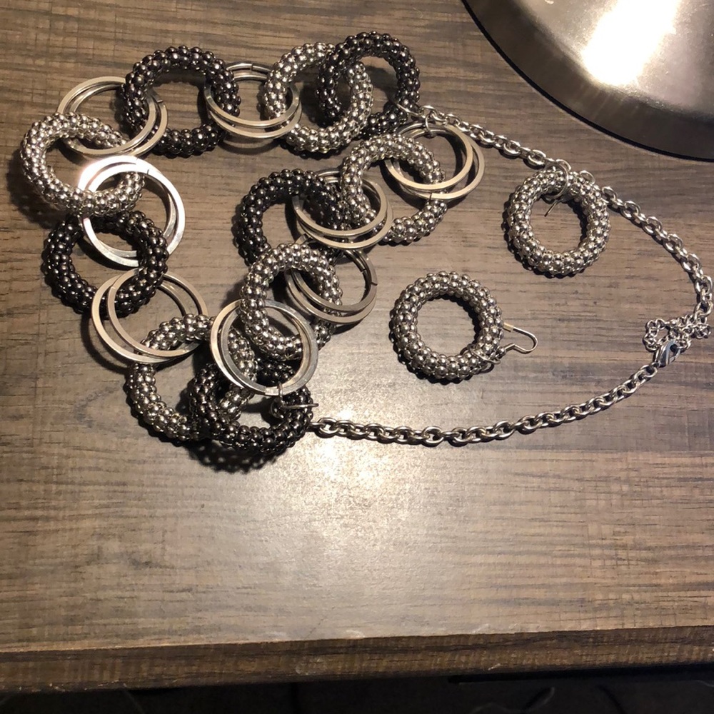 Shades of Grey Necklace & Earring Set